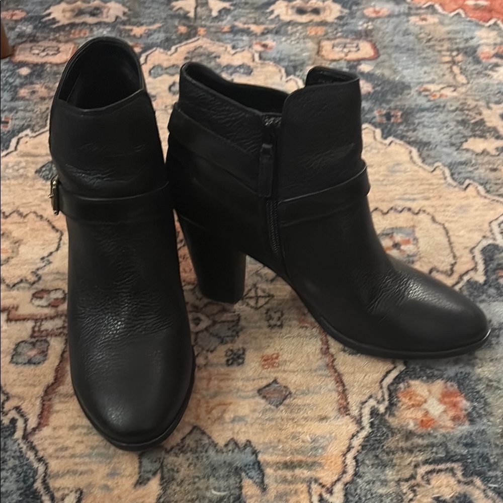 Black Cole Hahn Leather Ankle Boots